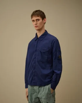 Chrome-R overshirt met rits en Lens-detail