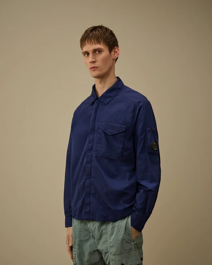 Chrome-R overshirt met rits en Lens-detail