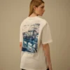 Compact 20/1 jersey T-shirt met korte mouwen en logo