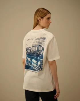 Compact 20/1 jersey T-shirt met korte mouwen en logo