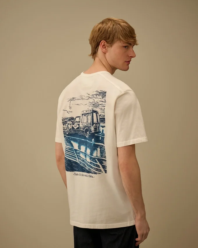 Compact 20/1 jersey T-shirt met korte mouwen en logo
