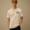 Compact 20/1 jersey T-shirt met korte mouwen en logo
