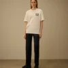 Compact 20/1 jersey T-shirt met korte mouwen en logo