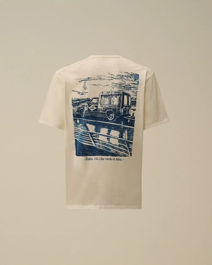 Compact 20/1 jersey T-shirt met korte mouwen en logo