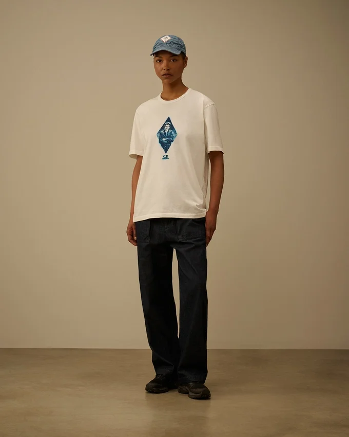 Compact 20/1 jersey T-shirt met korte mouwen in Britse zeemansstijl