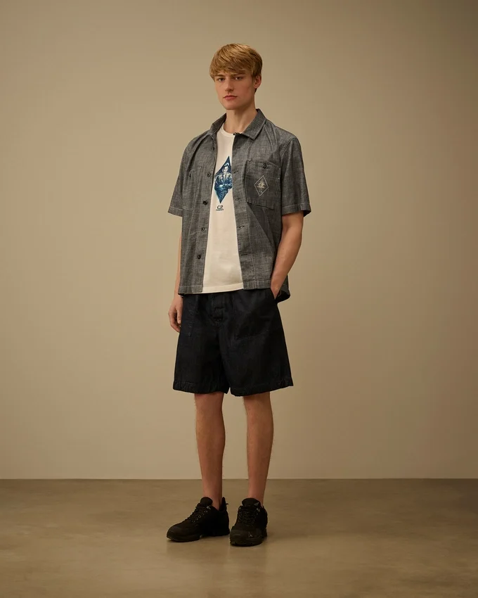 Compact 20/1 jersey T-shirt met korte mouwen in Britse zeemansstijl