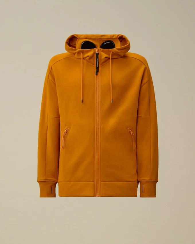 Diagonaal geribbeld fleece-Goggle-Sweatshirt met capuchon