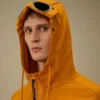 Diagonaal geribbeld fleece-Goggle-Sweatshirt met capuchon
