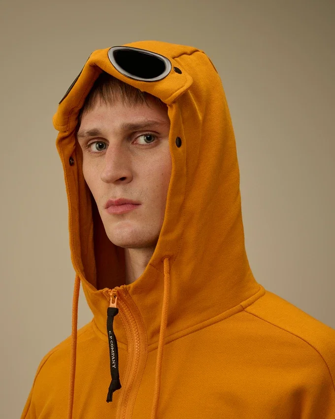 Diagonaal geribbeld fleece-Goggle-Sweatshirt met capuchon