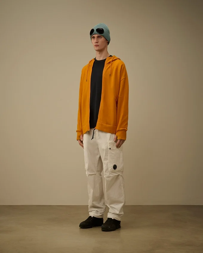 Diagonaal geribbeld fleece-Goggle-Sweatshirt met capuchon