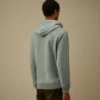 Diagonaal geribbeld fleece-Sweatshirt met capuchon en rits