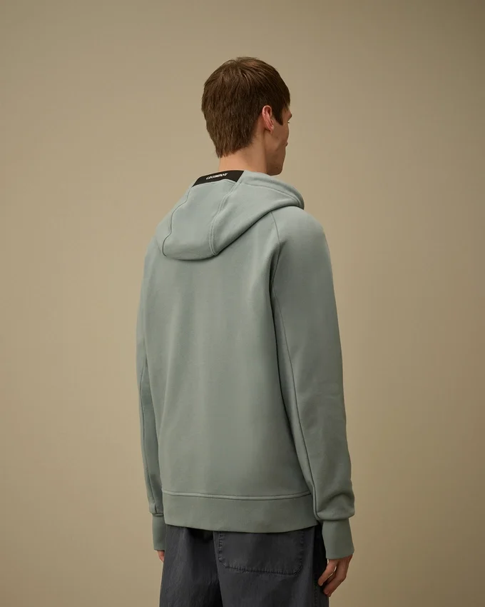 Diagonaal geribbeld fleece sweatshirt met capuchon en rits
