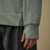 Diagonaal geribbeld fleece sweatshirt met capuchon en rits