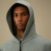 Diagonaal geribbeld fleece-Sweatshirt met capuchon en rits