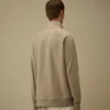 Diagonaal geribbeld fleece-Sweatshirt met halve rits en Lens-motief