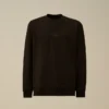 Diagonaal geribbeld fleece-Sweatshirt met ronde hals