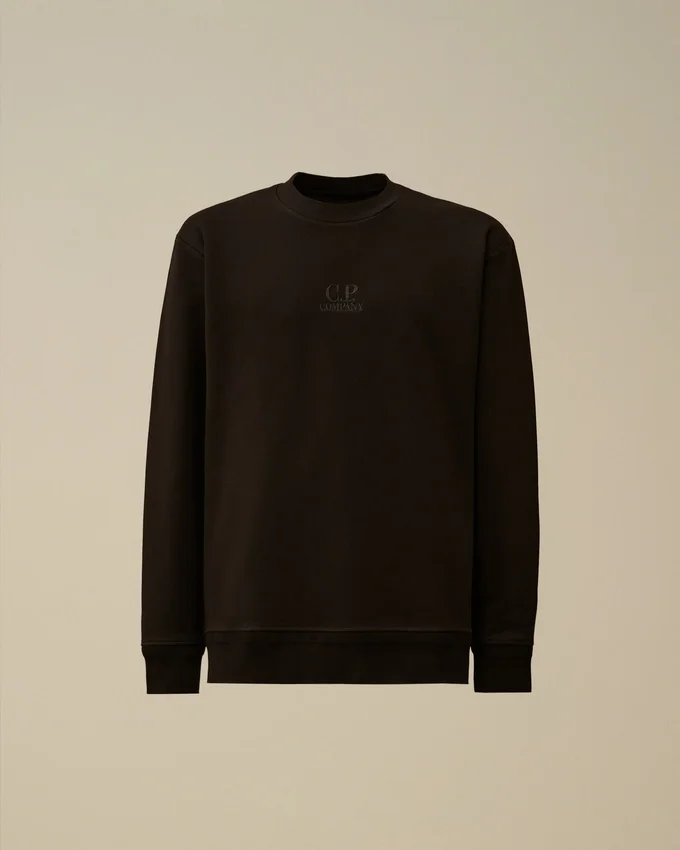 Diagonaal geribbeld fleece-Sweatshirt met ronde hals