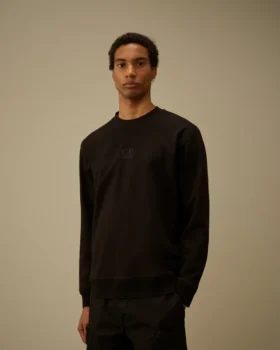 Diagonaal geribbeld fleece-Sweatshirt met ronde hals