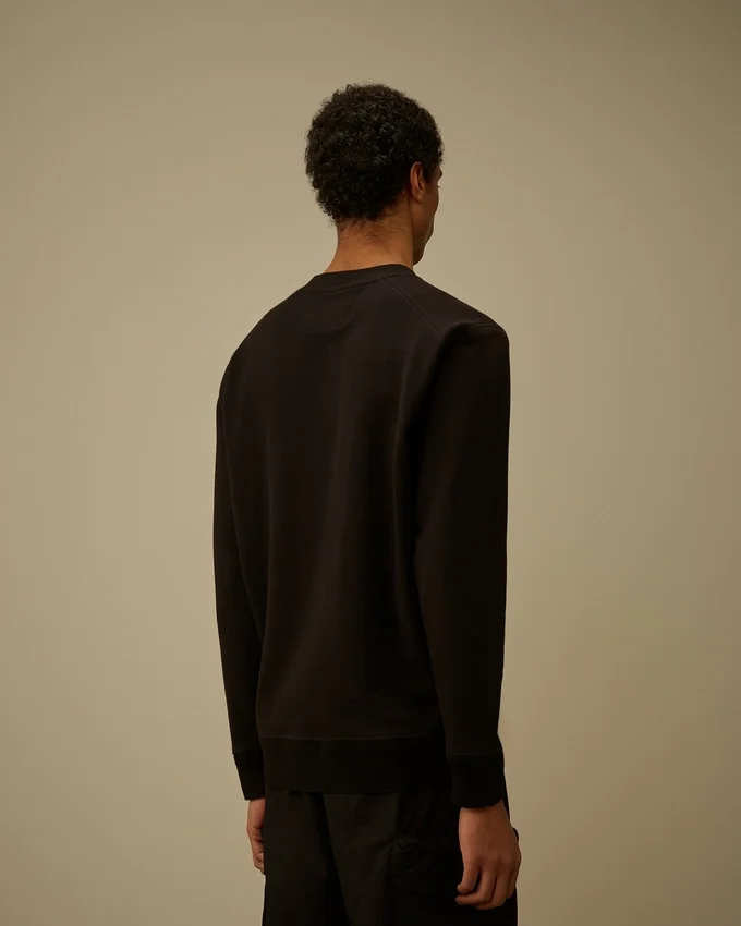 Diagonaal geribbeld fleece-Sweatshirt met ronde hals