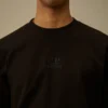 Diagonaal geribbeld fleece-Sweatshirt met ronde hals