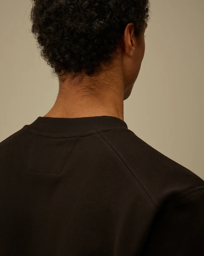 Diagonaal geribbeld fleece-Sweatshirt met ronde hals