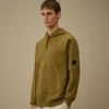 Diagonaal gestructureerd fleece-sweatshirt met capuchon