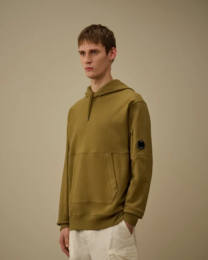 Diagonaal gestructureerd fleece-sweatshirt met capuchon