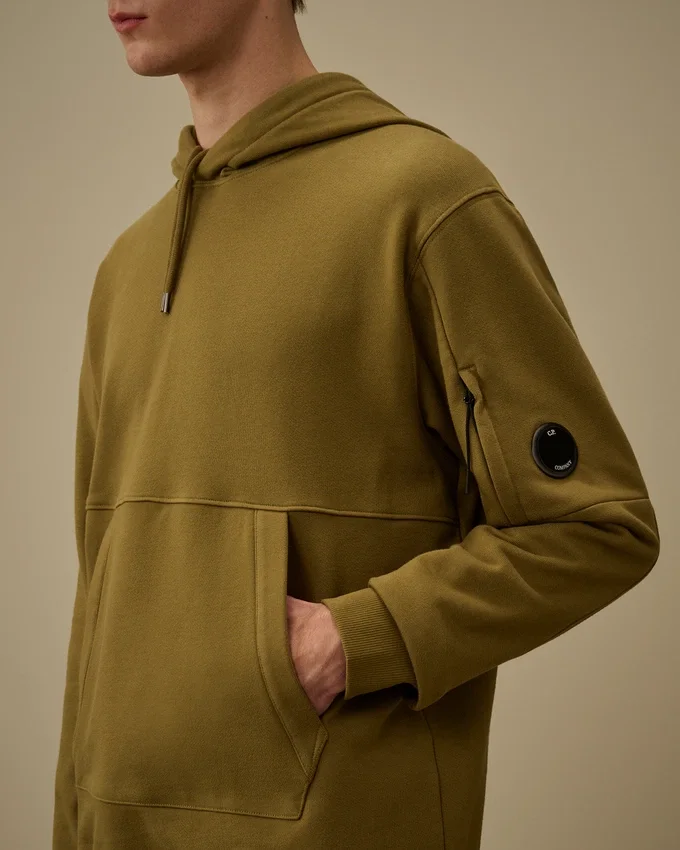 Diagonaal gestructureerd fleece-sweatshirt met capuchon