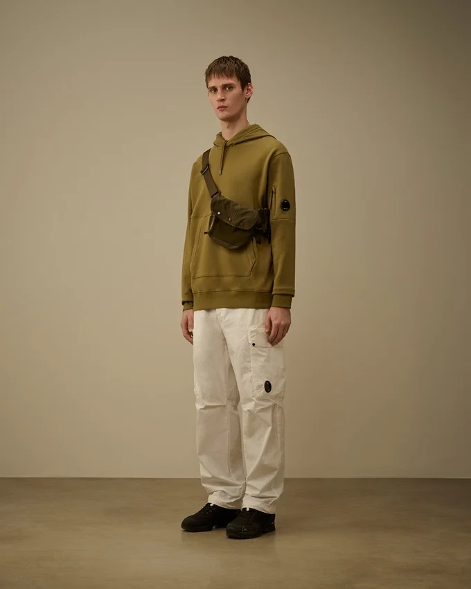Diagonaal gestructureerd fleece-sweatshirt met capuchon