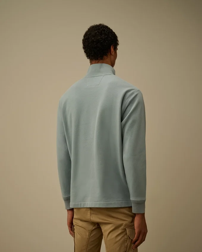 Diagonaal gestructureerd fleece-Sweatshirt met halve rits
