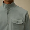 Diagonaal gestructureerd fleece-Sweatshirt met halve rits