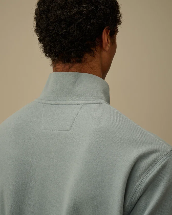 Diagonaal gestructureerd fleece-Sweatshirt met halve rits
