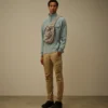 Diagonaal gestructureerd fleece-Sweatshirt met halve rits