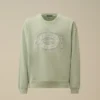 Diagonal Fleece Boxy Logo Sweatshirt met ronde hals