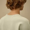 Diagonal Fleece Boxy Logo Sweatshirt met ronde hals