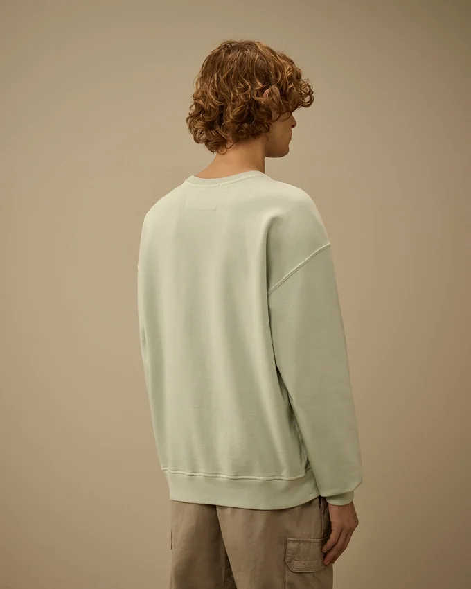 Diagonal Fleece Boxy Logo Sweatshirt met ronde hals