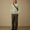 Diagonal Fleece Boxy Logo Sweatshirt met ronde hals