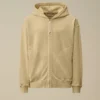 Diagonal Fleece boxy sweatshirt met capuchon en ritssluiting