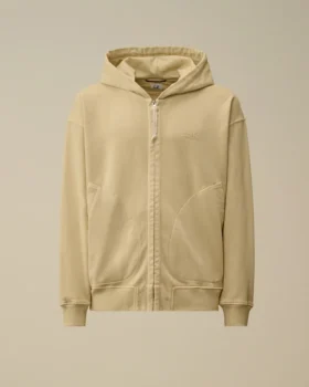 Diagonal Fleece boxy sweatshirt met capuchon en ritssluiting