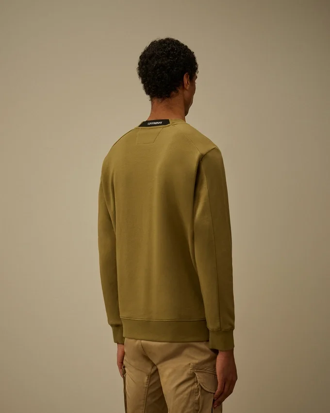Diagonal Raised Fleece-sweatshirt met ronde hals en Lens-print