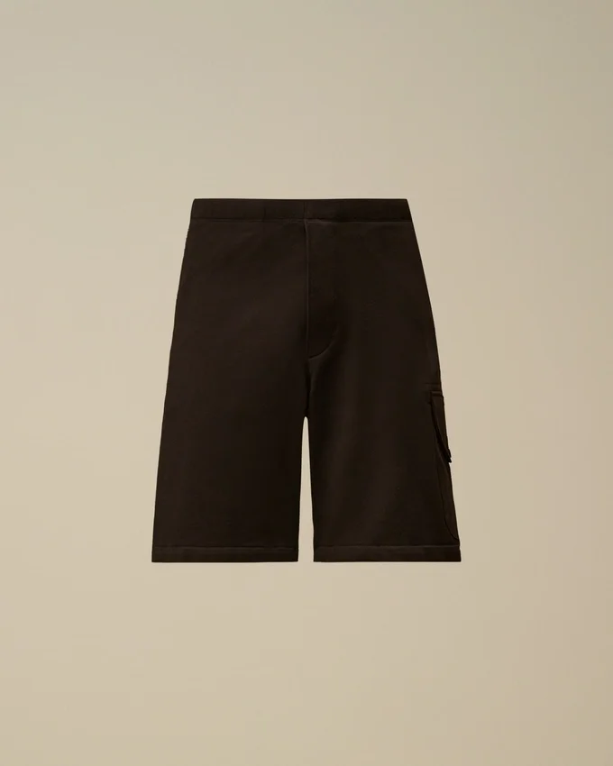 Diagonale cargosweatshorts van reliëffleece
