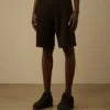 Diagonale cargosweatshorts van reliëffleece