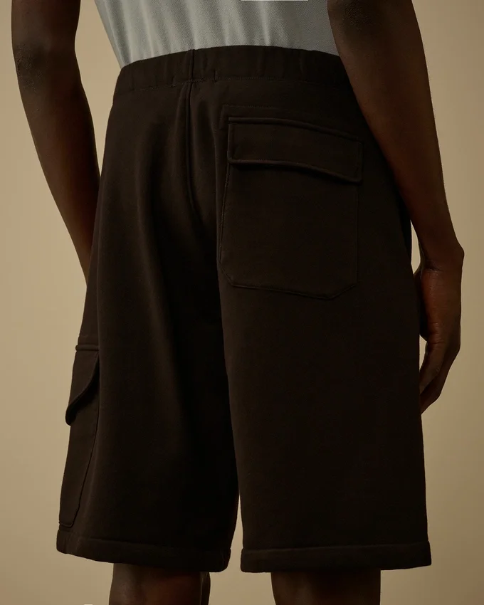 Diagonale cargosweatshorts van reliëffleece