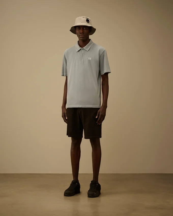 Diagonale cargosweatshorts van reliëffleece