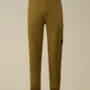 Diagonale, opgestikte fleece cargo-joggingbroek met Lens-motief