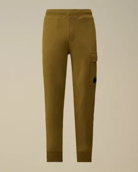 Diagonale, opgestikte fleece cargo-joggingbroek met Lens-motief