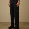 Elastische cargo-broek van katoen/linnen met Lens-detail