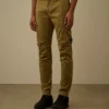 Ergonomische cargo-broek met afgeronde zakken van stretch-satijn