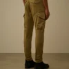 Ergonomische cargo-broek met afgeronde zakken van stretch-satijn