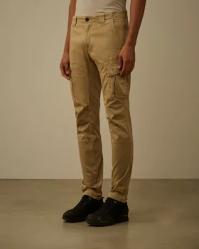 Ergonomische cargobroek met logo van stretch-satijn